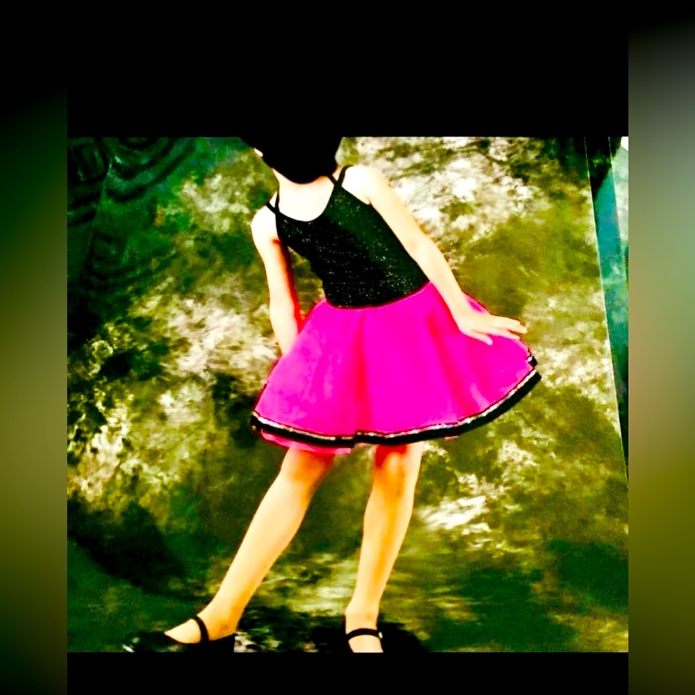 Black pink velour tulle Halloween costume dance theatre witch fairy vampire